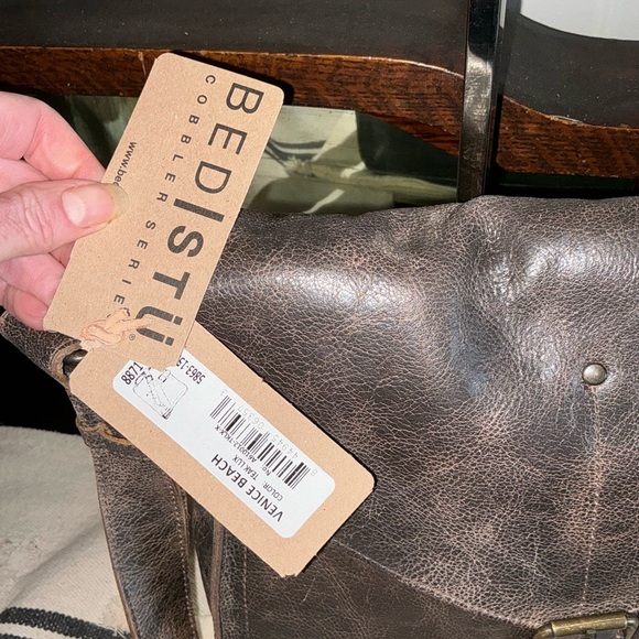 NWT Bed Stu Leather Venice Beach Crossbody Shoulder Bag Teak Lux MSRP $240 - Picture 3 of 14